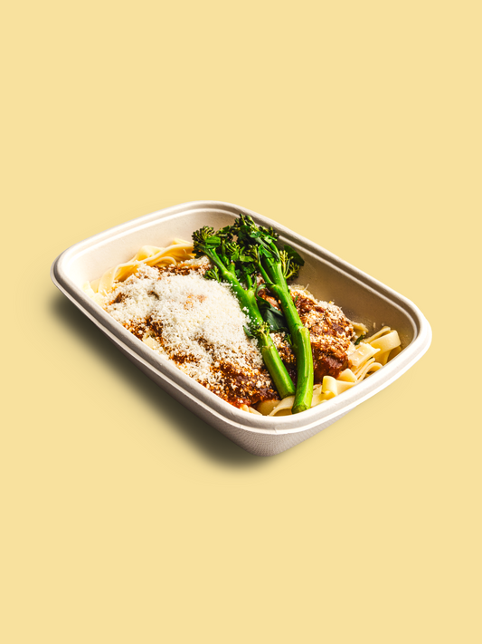 8 Hour Beef Shin Ragu, Tagliatelle, Steamed Tenderstem Broccoli With Aged Parmesan